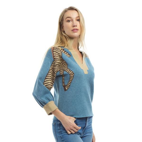 Patty Kim Zebra Knit Sweater