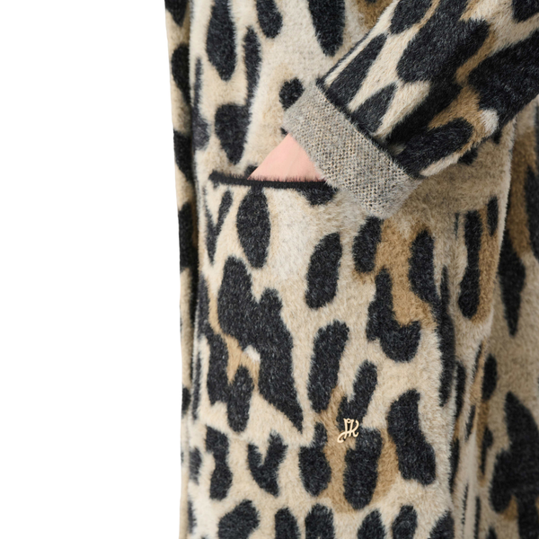 Joseph Ribkoff Feather Yarn Leopard Print Coat