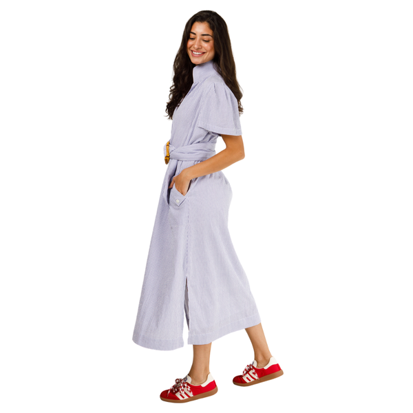 Holly Shae Gretchen Dress Blue Seersucker