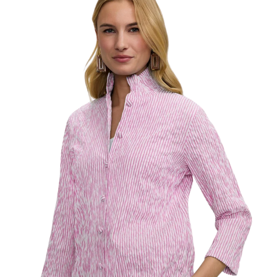Foxcroft Carolina Crinkle Seersucker Shacket