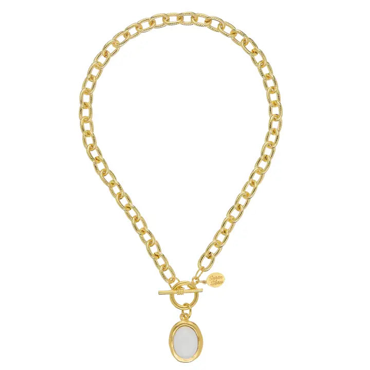 Susan Shaw Cabochan Toggle Necklace