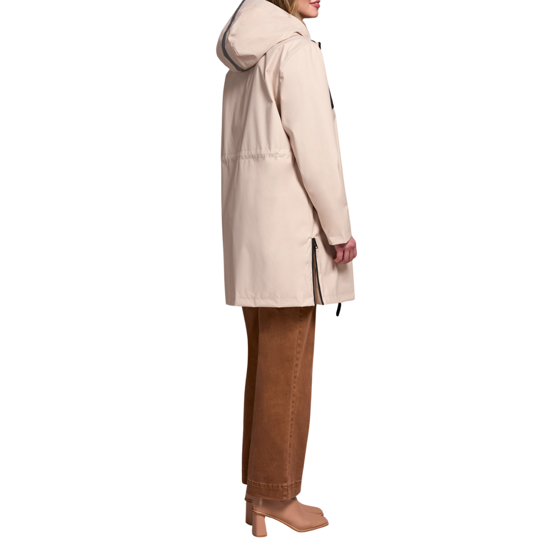 Tribal Zip Front Raincoat Sandstone