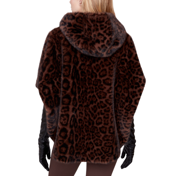 Renuar Leopard Fur Hooded Cape