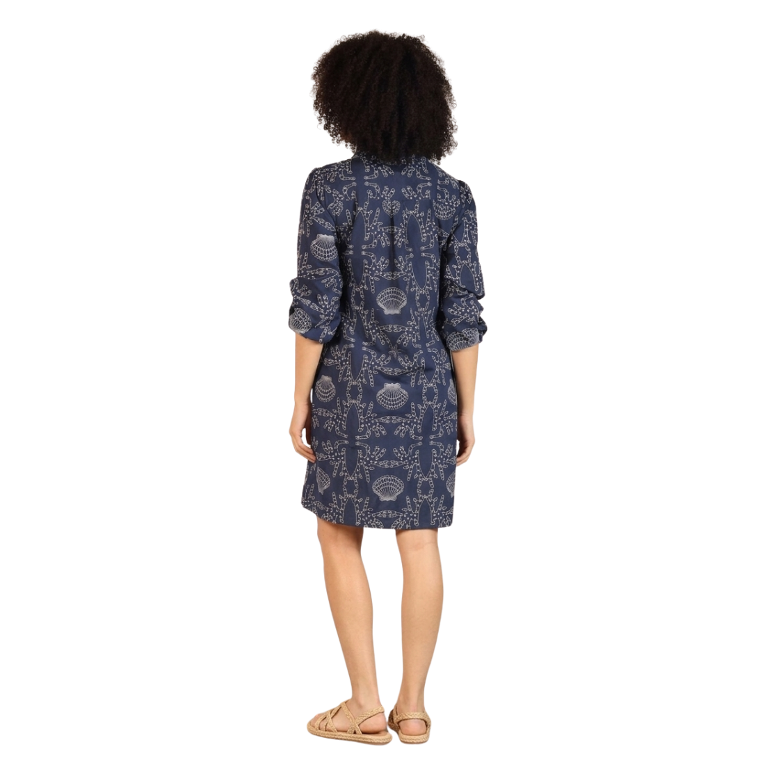 Maude Vivante Alba Dress Navy Embroidered