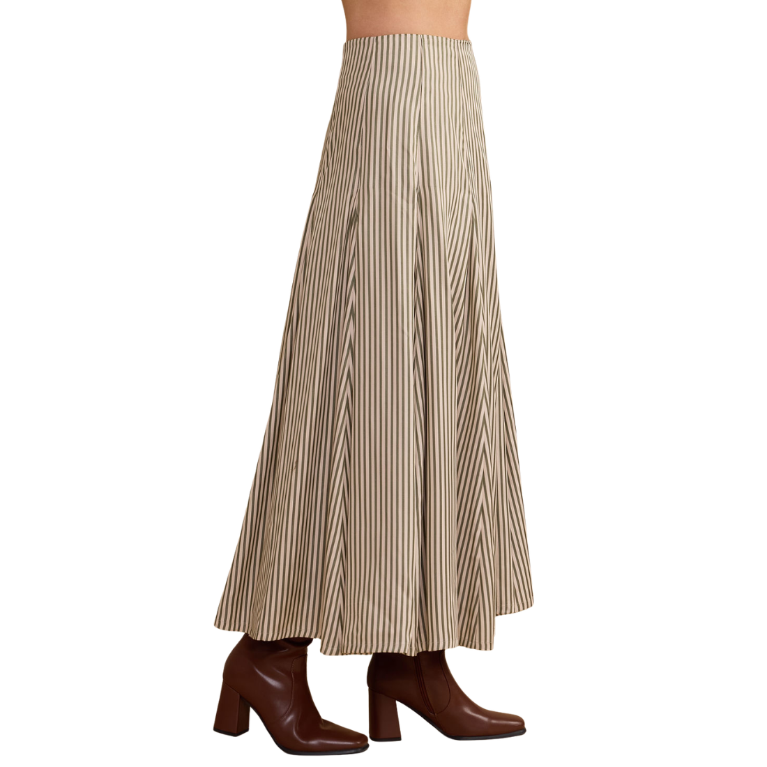 Thomas & Lourdes Hailey Skirt Olive Stripe
