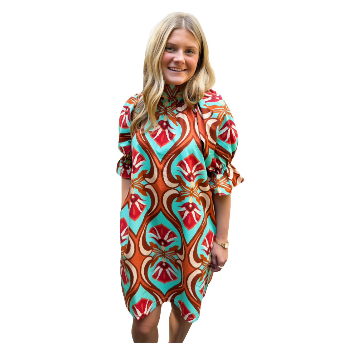 Maude Vivante Morgan Dress Geo Mint