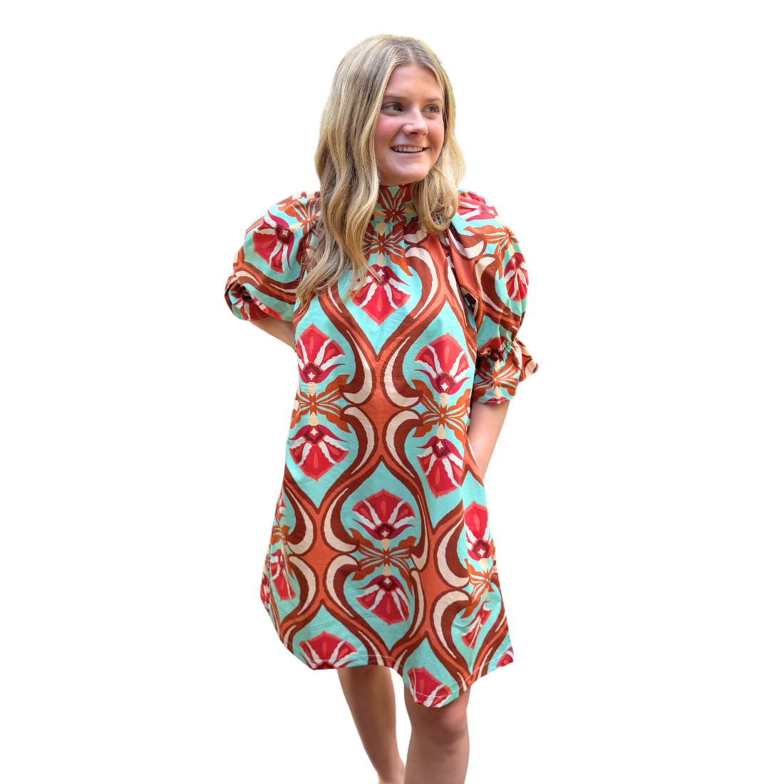 Maude Vivante Morgan Dress Geo Mint