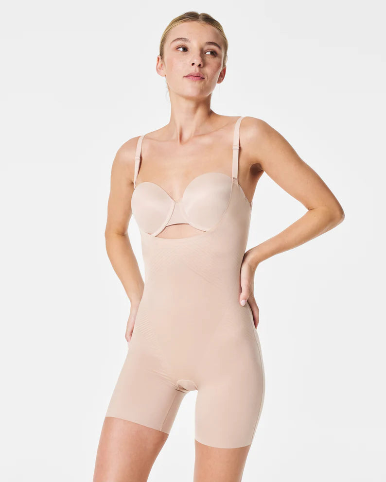 Spanx Open-Bust  Mid-Thigh Bodysuit