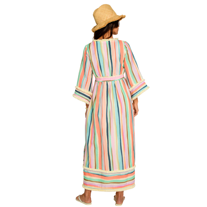 Elizabeth James Astrid Caftan Sherbet Stripe