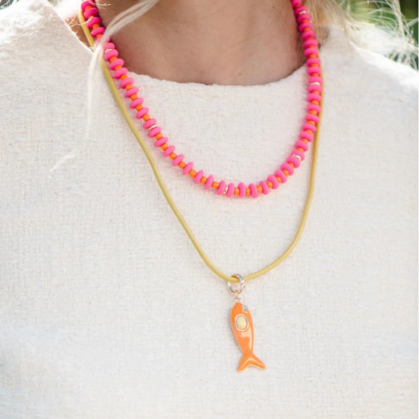 Smith & Co Leather Fish Necklace