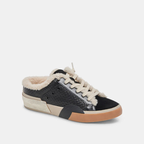 Dolce Vita Zantel Sneaker Black Woven Sherpa