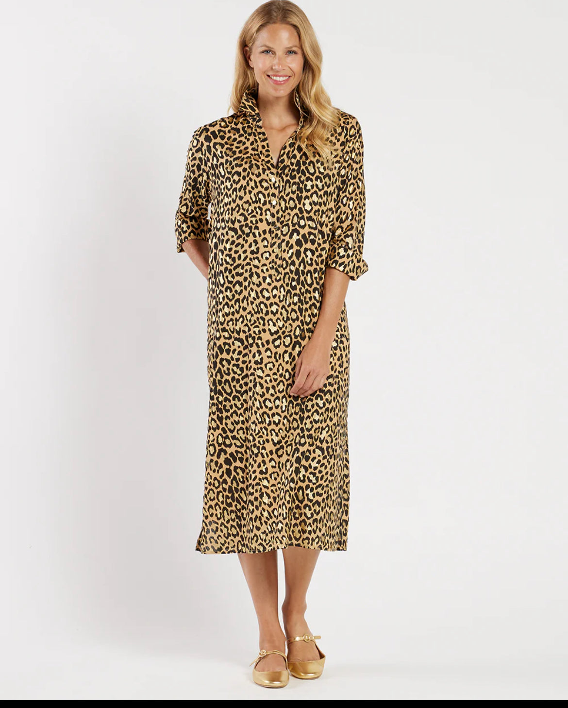 Jude Connally Kallan Dress Cheetah Gold