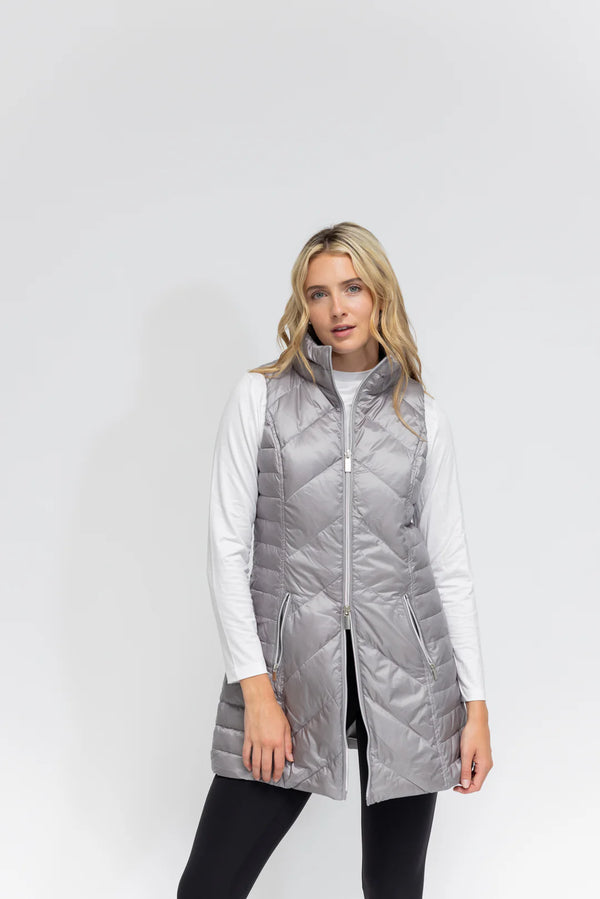 Anorak Metallic Chevron Quilted Vest