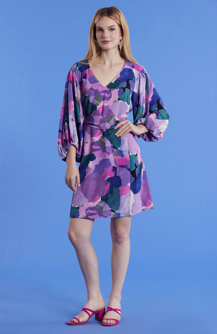 Tyler Boe Val Watercolor Silk Dress