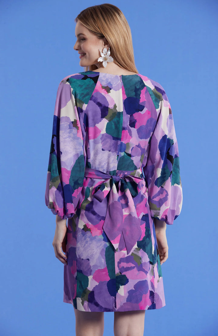 Tyler Boe Val Watercolor Silk Dress