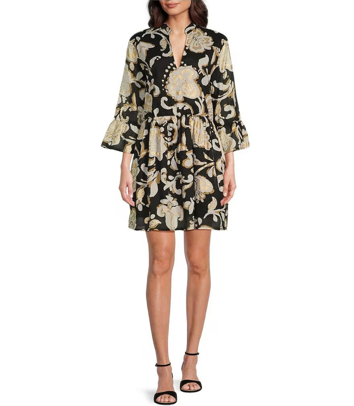 Jude Connally Faith Dress Grand Floral Black