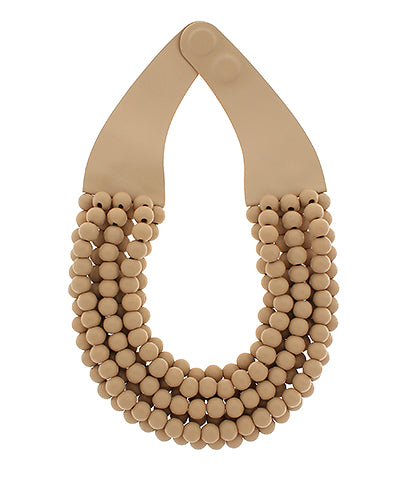 Gemstone Beaded Leather Necklace