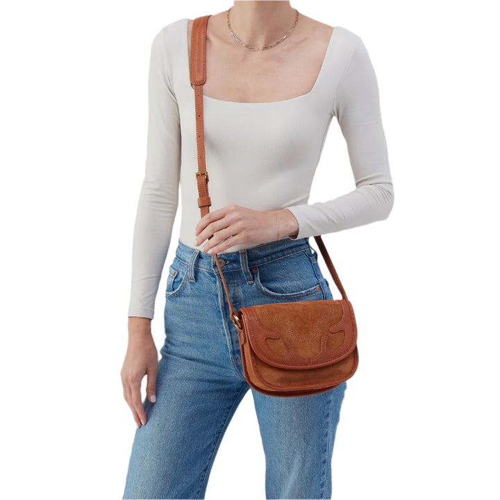 HOBO Kiva Oak Barrel Suede Crossbody