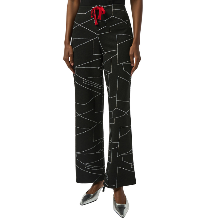 Joseph Ribkoff Jacquard Knit Abstract Print Pants