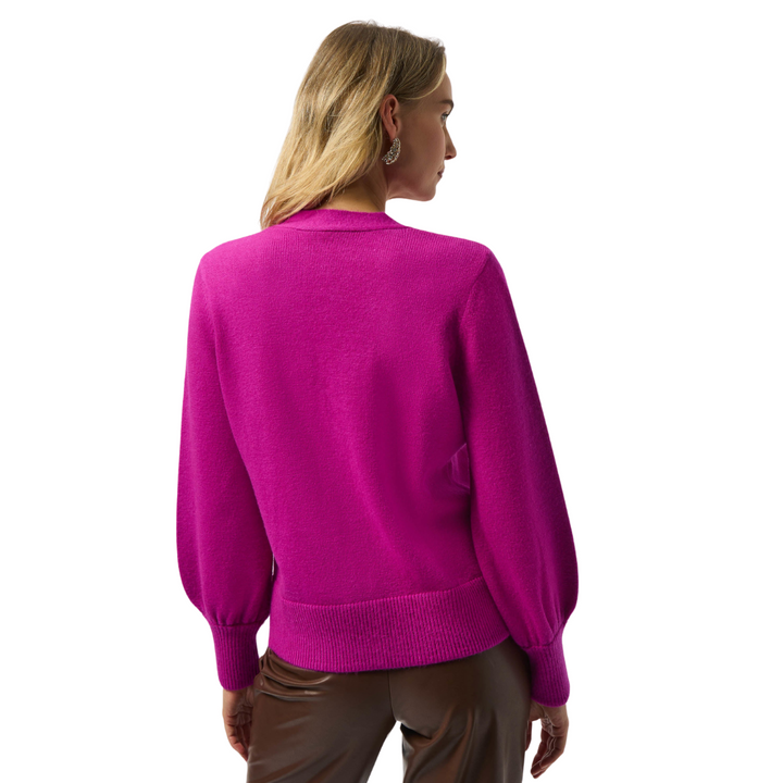 Joseph Ribkoff Sweater Knit Cardigan with Puff Sleeves