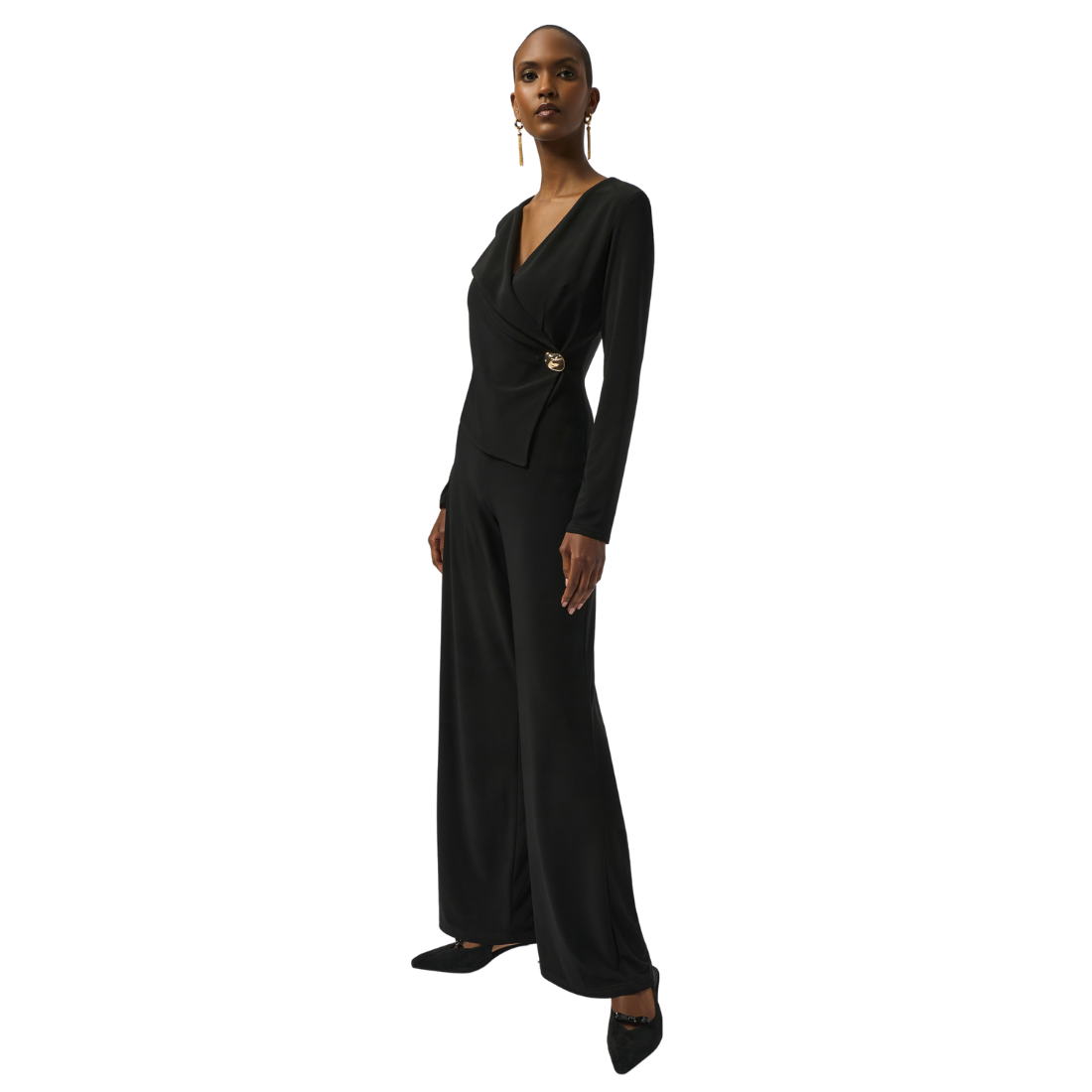 Joseph Ribkoff Silky Knit Wide-Leg Jumpsuit