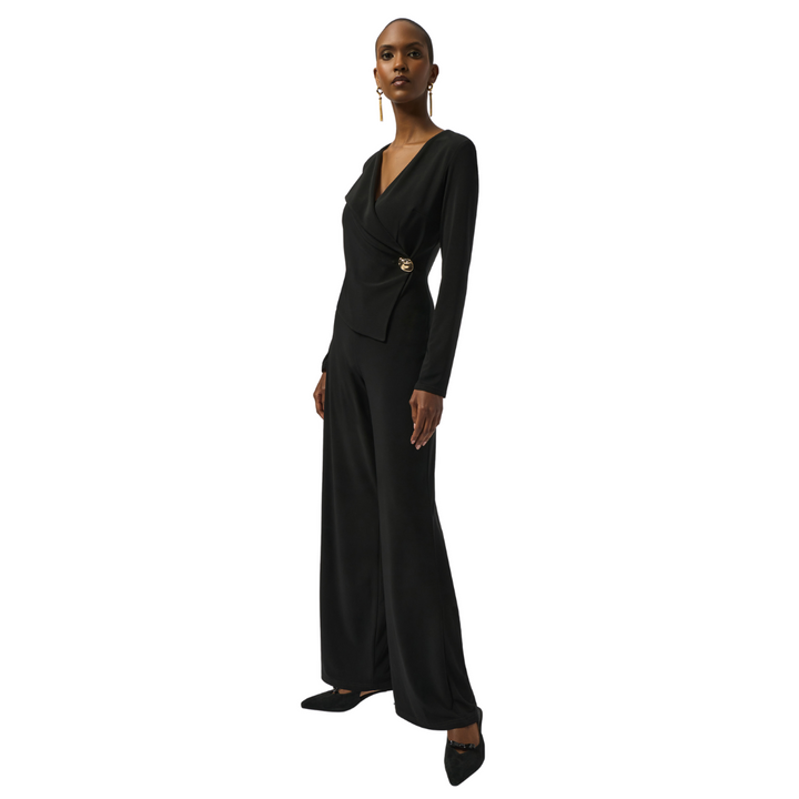 Joseph Ribkoff Silky Knit Wide-Leg Jumpsuit