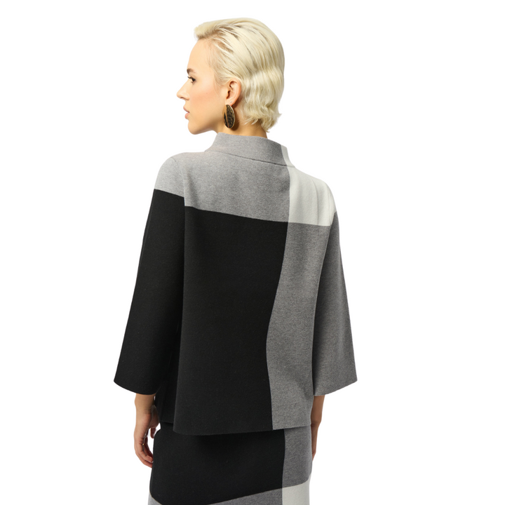 Joseph Ribkoff Jacquard Sweater Color Block Pullover