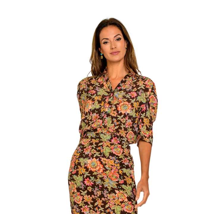 Elizabeth James Ruthie Top Wallflower Brown