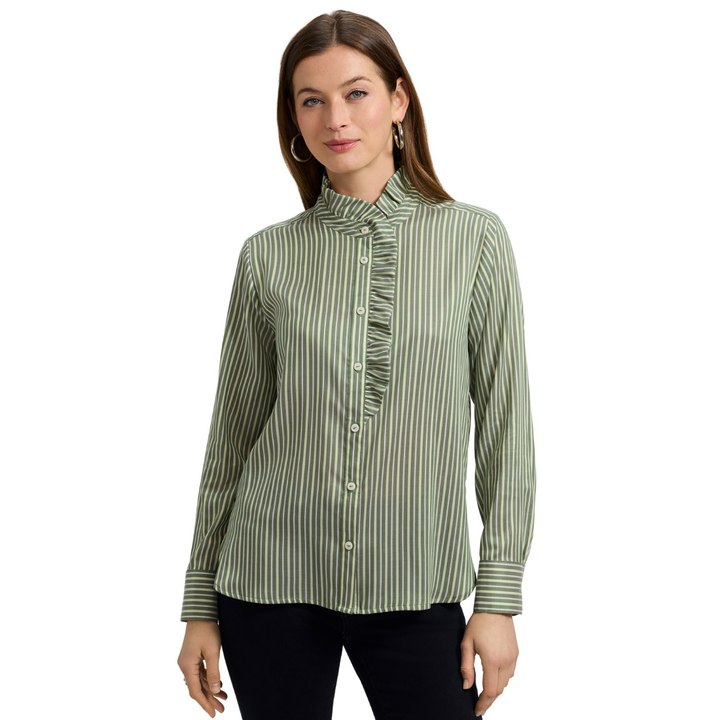 Foxcroft Sadie Shirt Basil Stripe