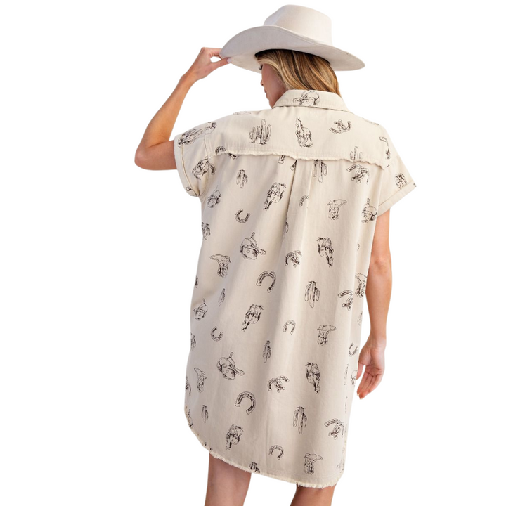 Giddy Up Button Front Dress