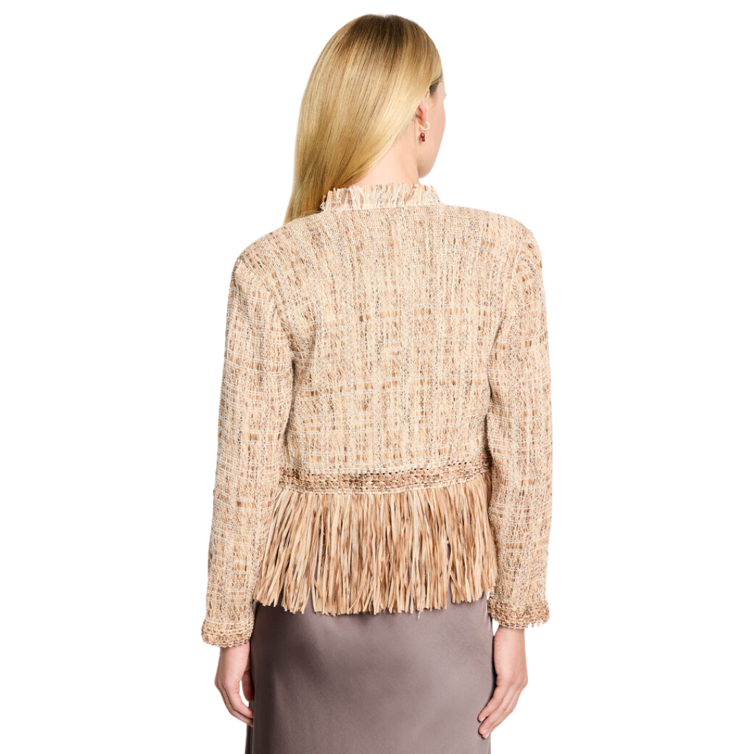 Nic + Zoe Cork Fringe Knit Jacket