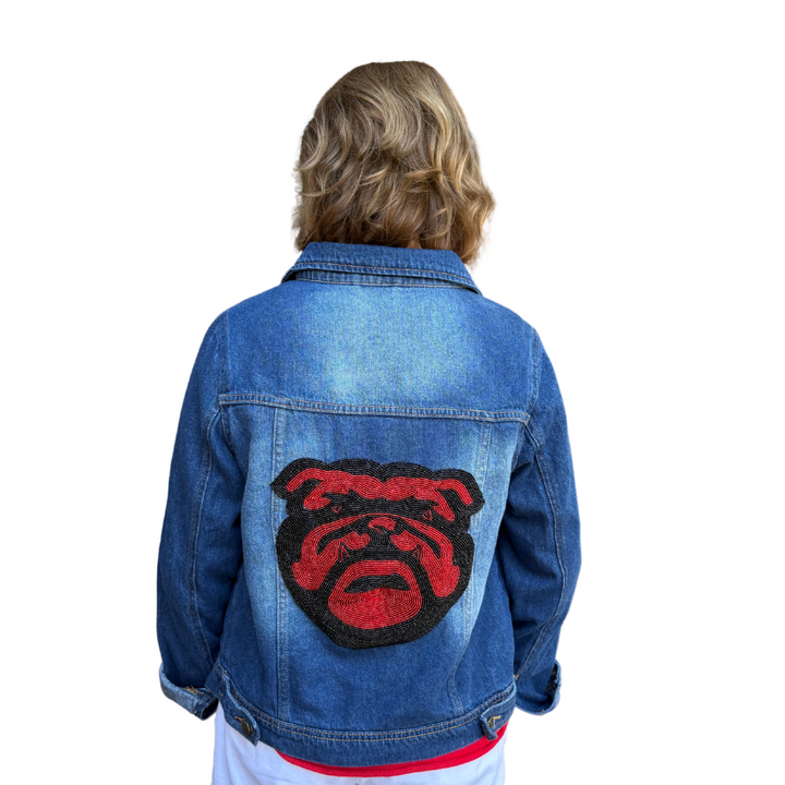 Beaded Bulldog Denim Jacket