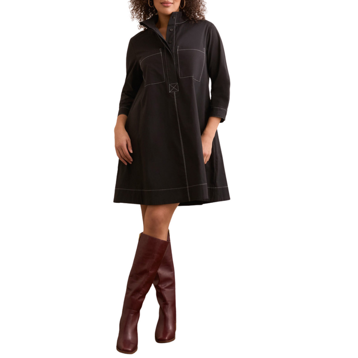 Tribal Button Front Shirt Dress