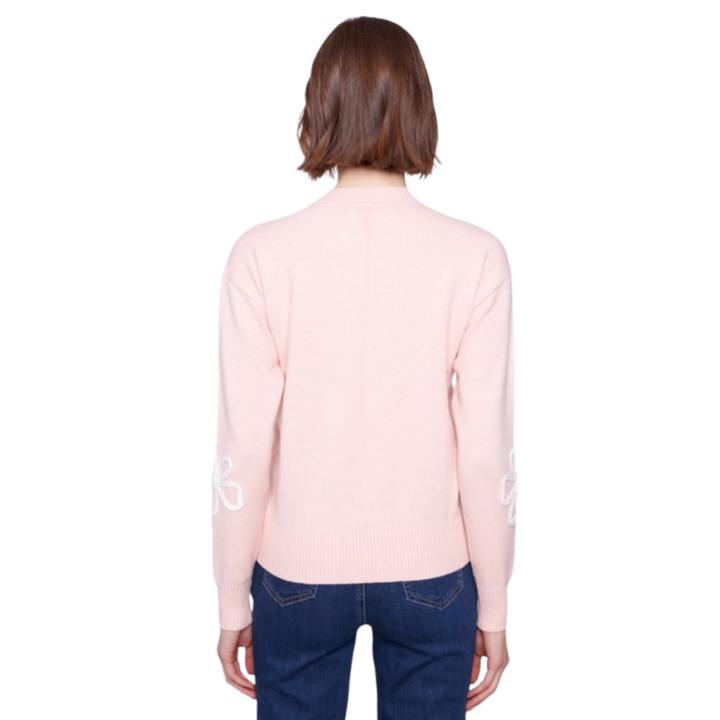 Charlie B Crew Neck Floral Detail Sweater
