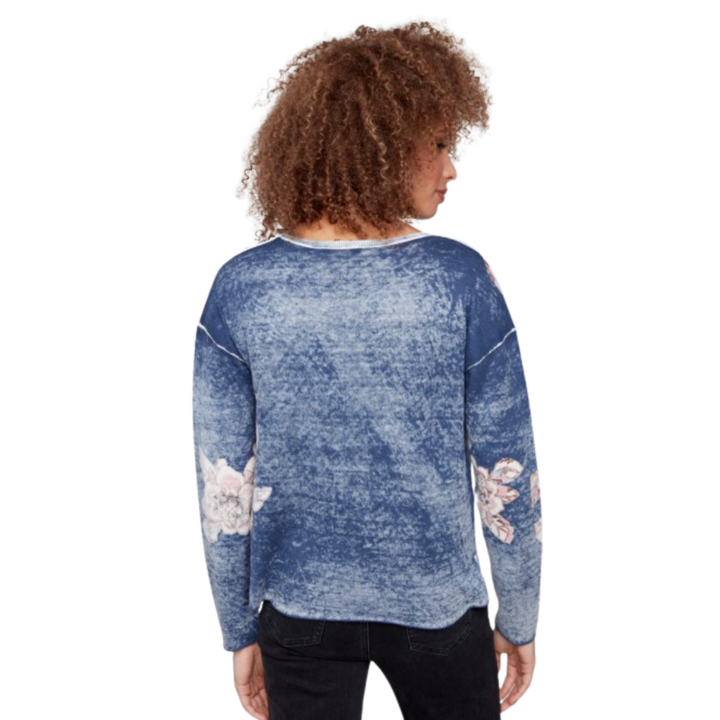 Charlie B Reverse Printed V-Neck Sweater