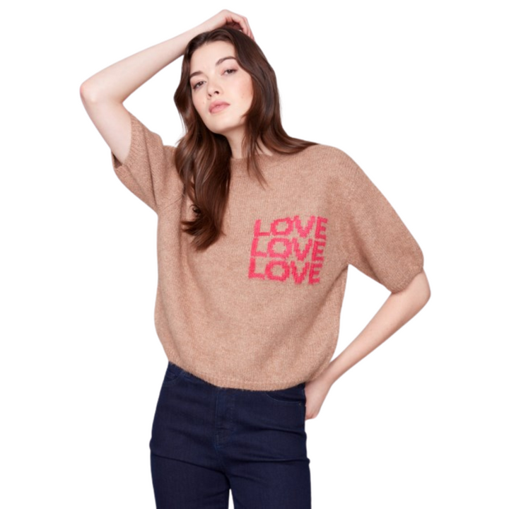 Charlie B Love Balloon Sleeve Sweater