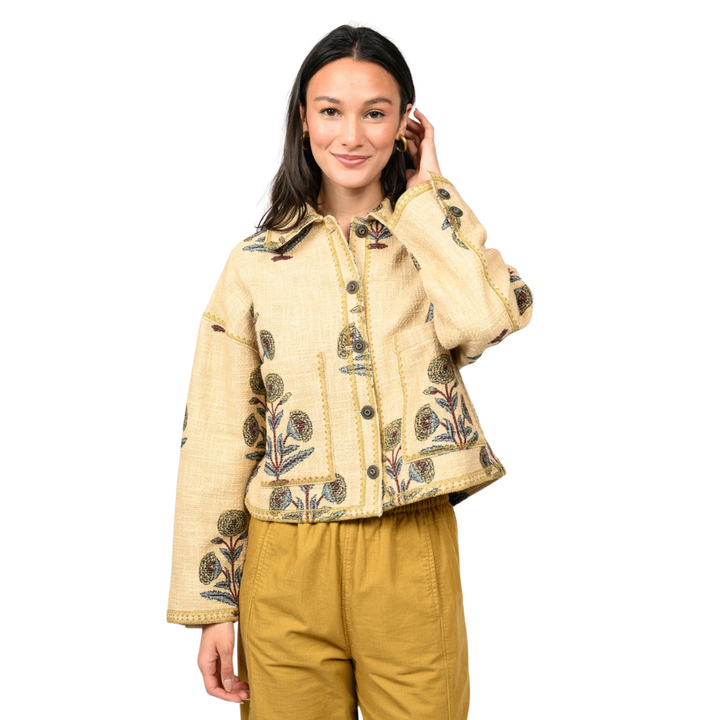 Ivy Jane Lurex Block Print Jacket