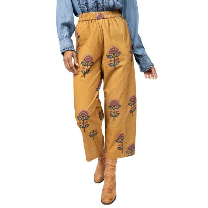 Ivy Jane Block Print Pull On Barrel Pants