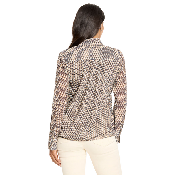 Nic + Zoe Abstract Dot Falling Chiffon Top