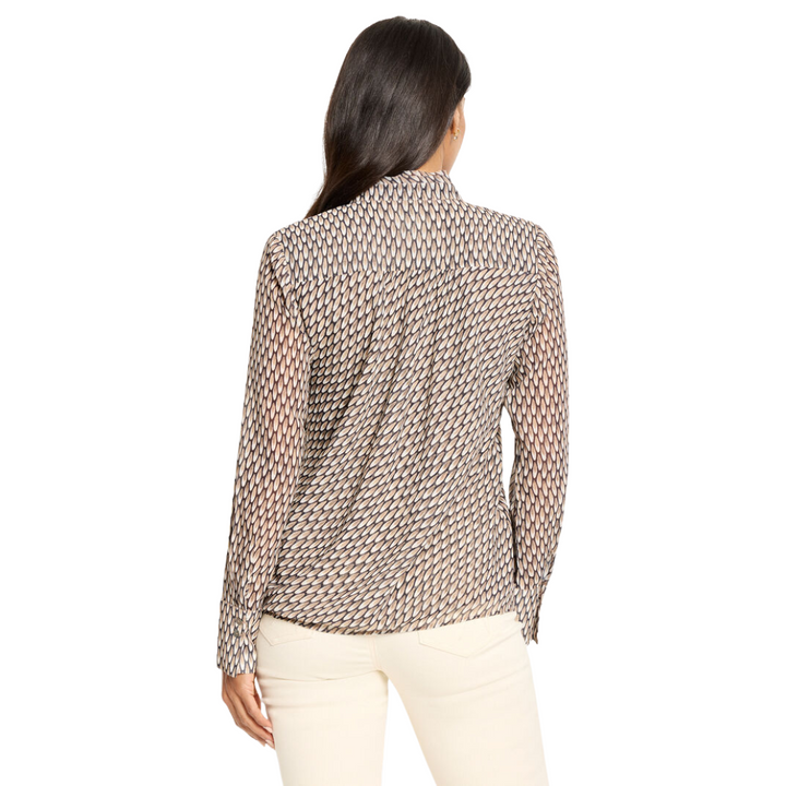 Nic + Zoe Abstract Dot Falling Chiffon Top