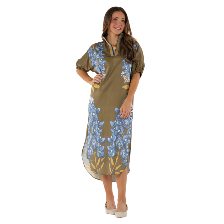 Emily McCarthy Poppy Caftan Bluebonnet