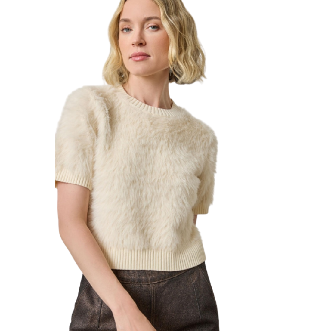 Lilla P Short Sleeve Brushed Crewneck
