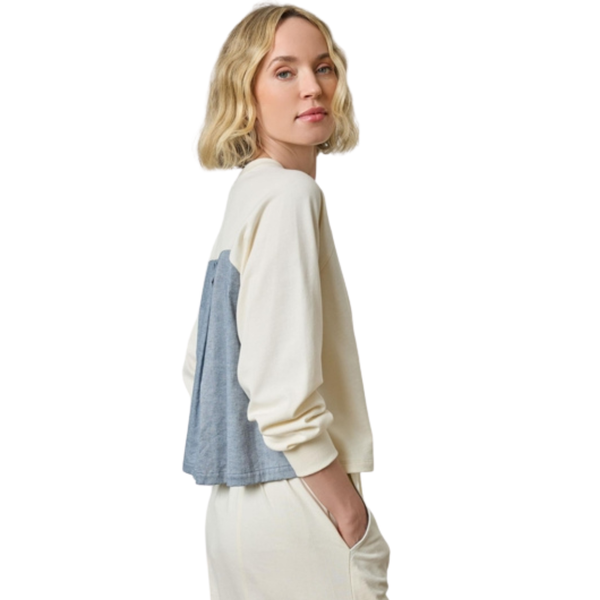 Lilla P Pleat Back Crewneck