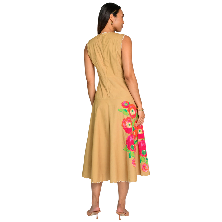 Elizabeth James Claire Dress Poppy Patch Iced Coffee