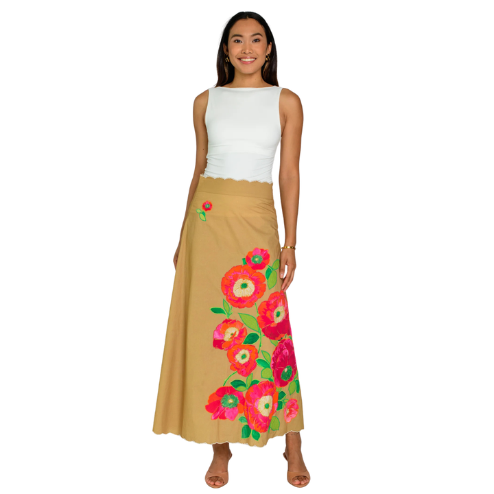 Elizabeth James Anita Skirt Poppy Patch Iced Coffee