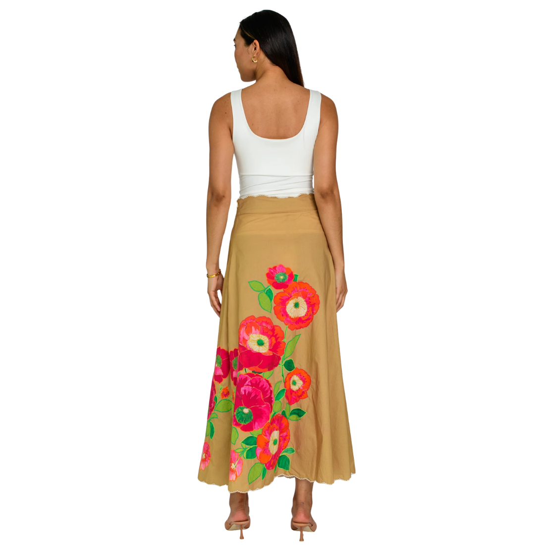 Elizabeth James Anita Skirt Poppy Patch Iced Coffee