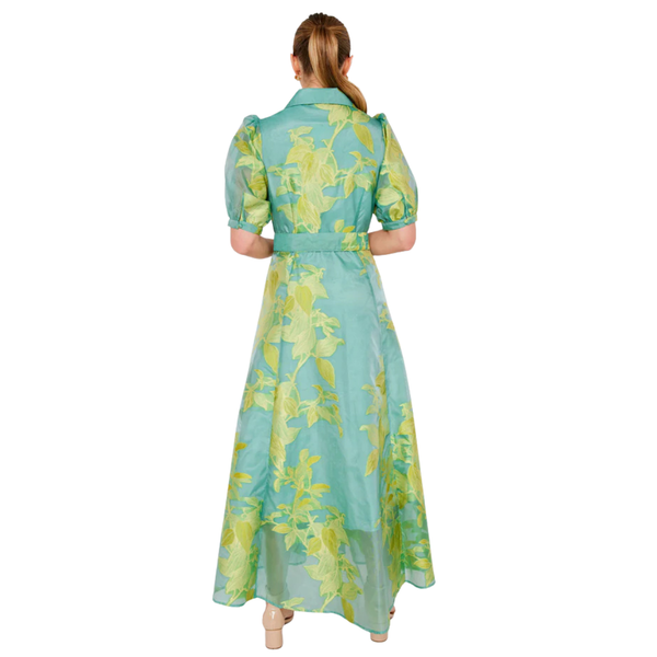 Abbey Glass Charlotte Gown Teal Leaf