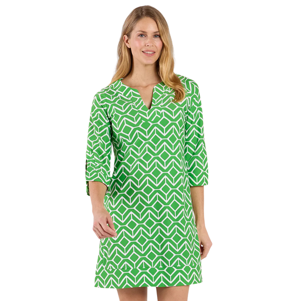 Jude Connally Megan Dress Sail Geo Green