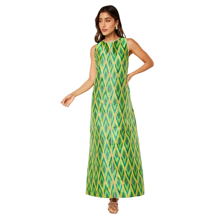 Abbey Glass Hannah Dress Lime Ikat