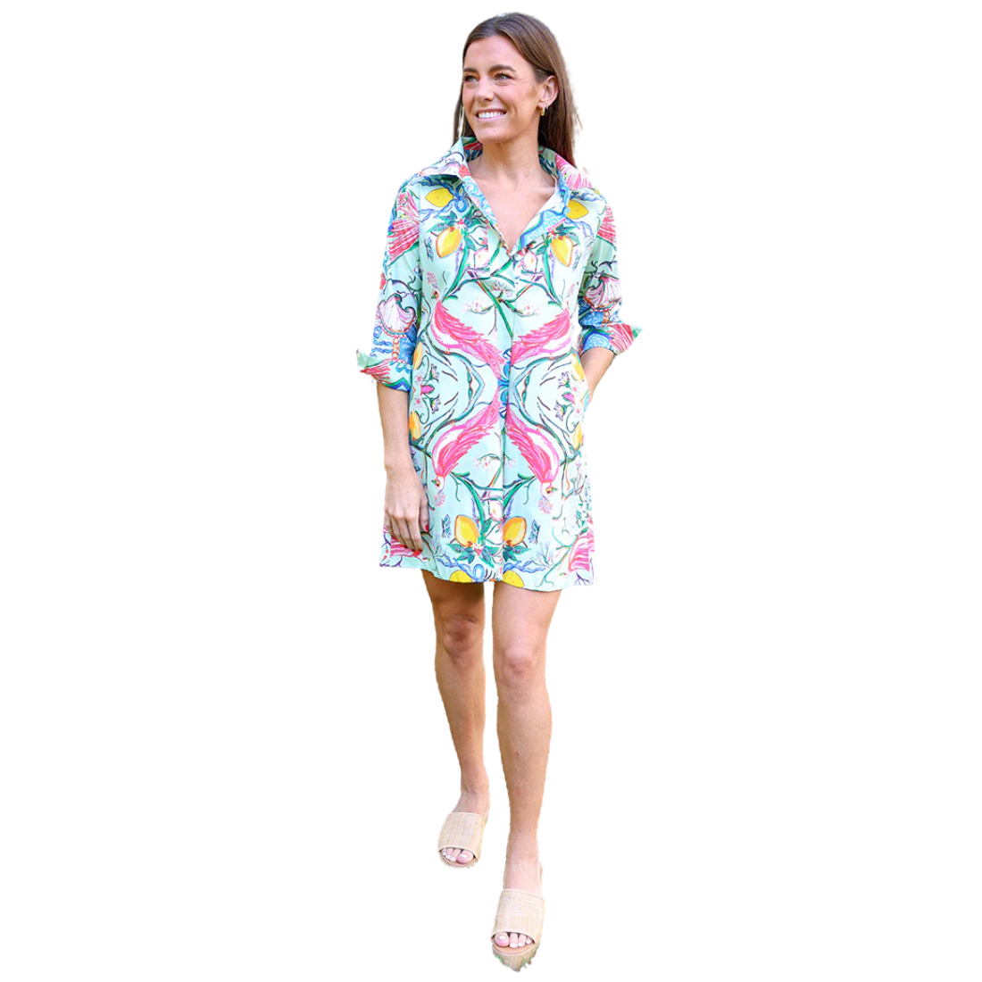 House of MBR Shirt Dress Mint Chinois